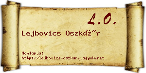 Lejbovics Oszkár névjegykártya